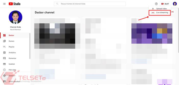 cara siaran langsung YouTube