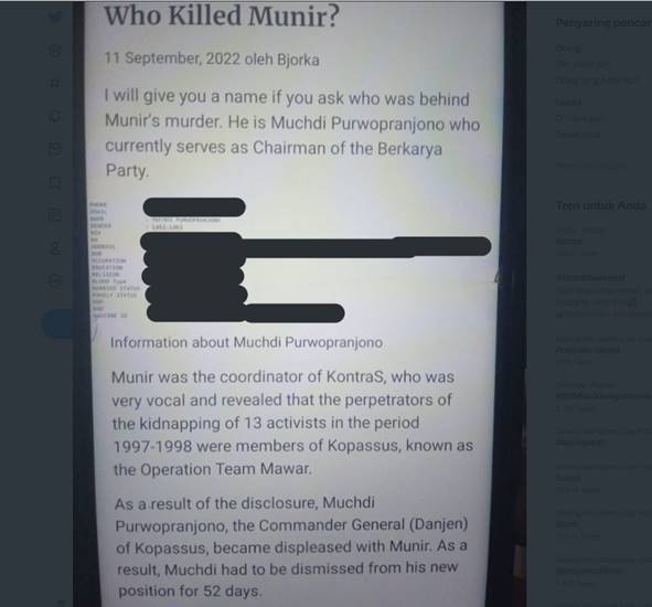 Kebocoran Data Kasus Munir