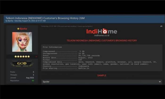 Kebocoran Data Pelanggan IndiHome