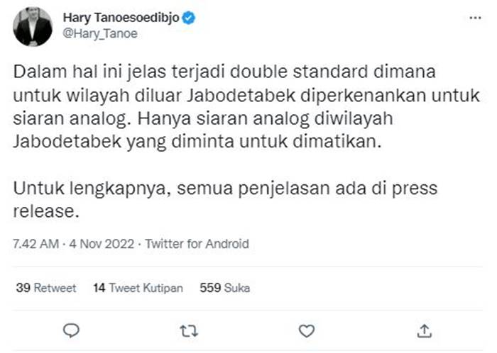 Hary Tanoesoedibjo TV Digital