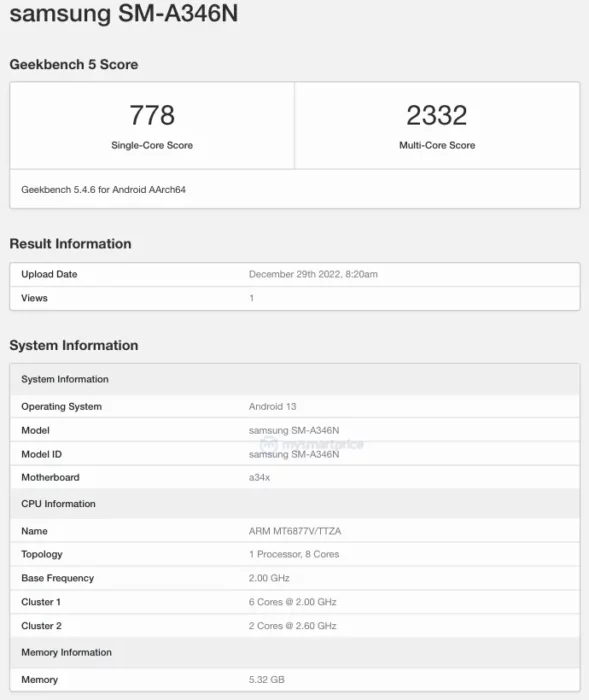 Samsung Galaxy A34 Dimensity 1080