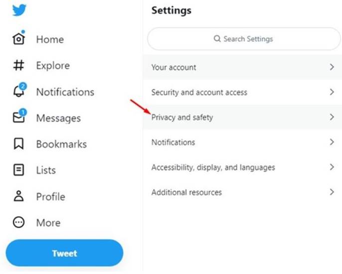 cara mematikan peringatan sensitive content twitter