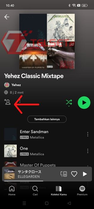Cara membuat playlist kolaboratif di Spotify