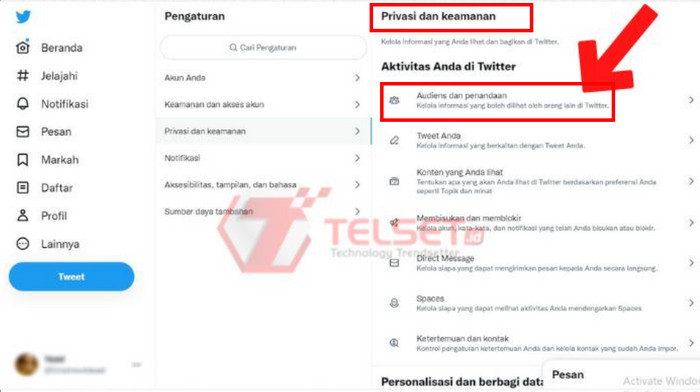 Kunci Private Akun Twitter