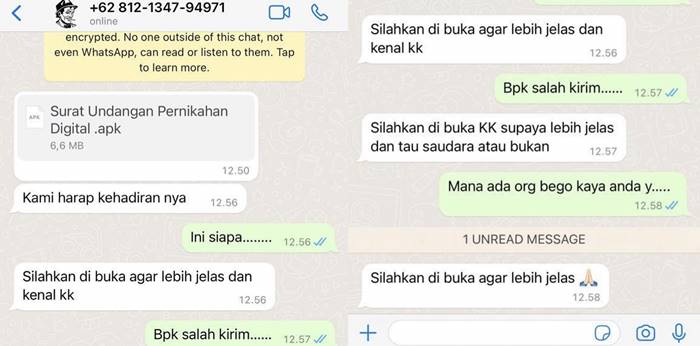 Undangan palsu WhatsApp 