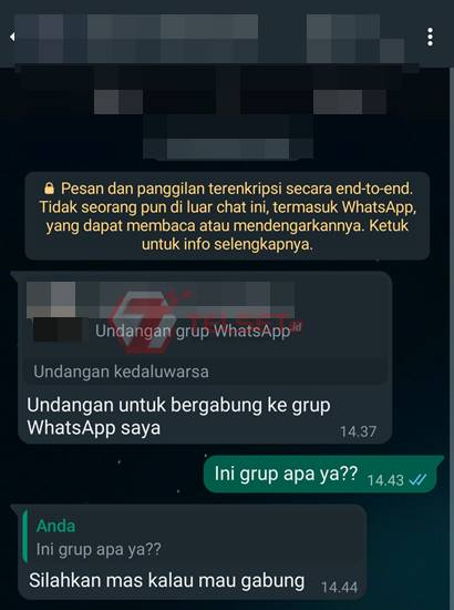 Contoh Grup Tidak Dikenal