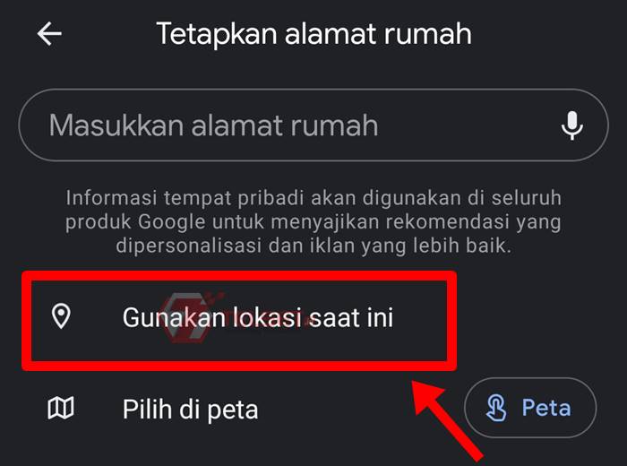 Cara memasukkan alamat Maps 