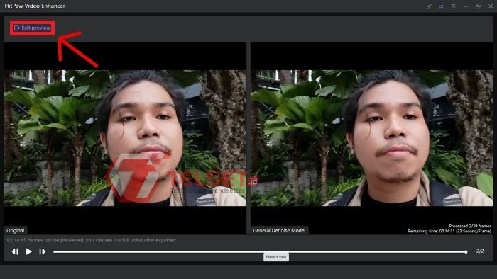 HitPaw Video Enhancer AI denoise model