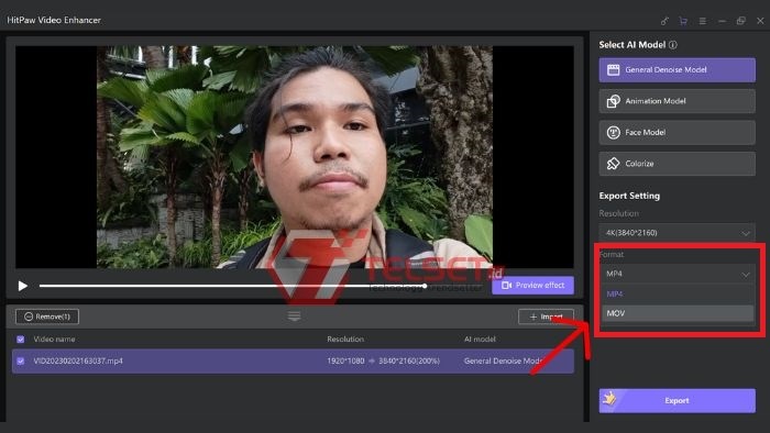 HitPaw Video Enhancer Telset