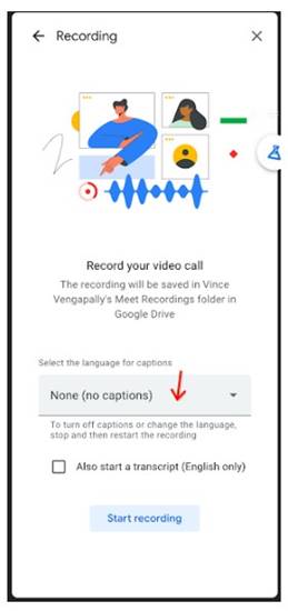 Fitur Teks Google Meet
