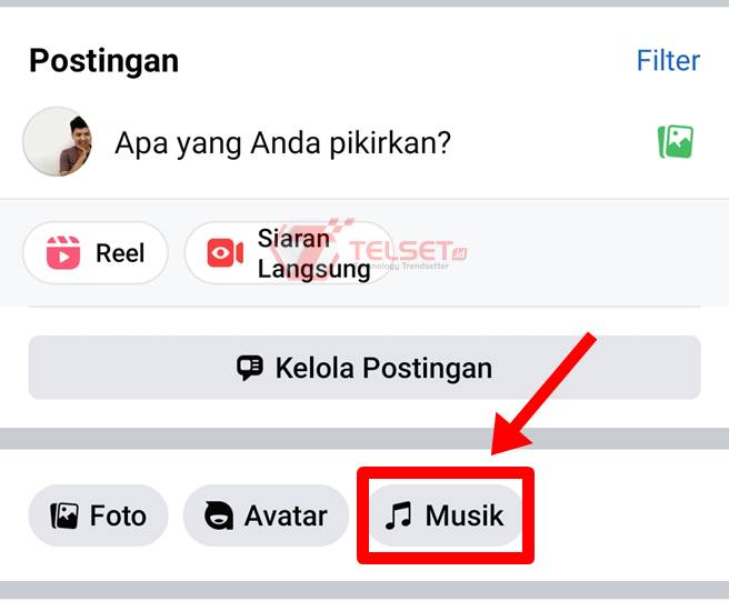 Memasukkan Lagu di Foto Profil
