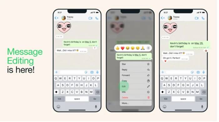 Fitur Edit Pesan WhatsApp