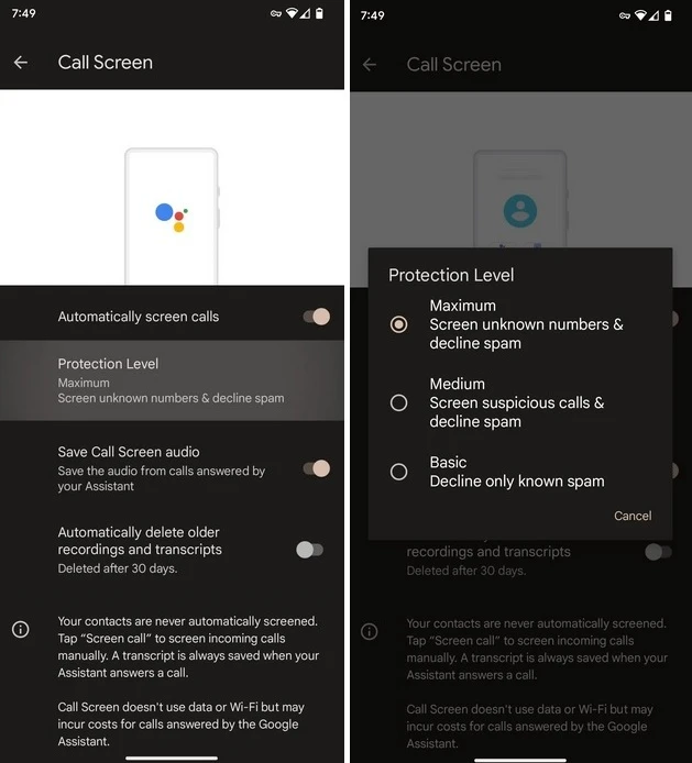 Layar Telepon Google Pixel