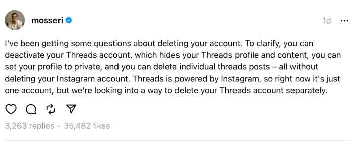 Hapus Akun Pengguna Threads