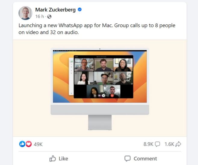 Video Call Grup WhatsApp Mac 