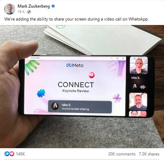 WhatsApp Berbagi Layar Share Screen