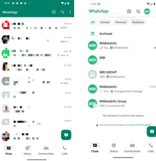 tampilan whatsapp