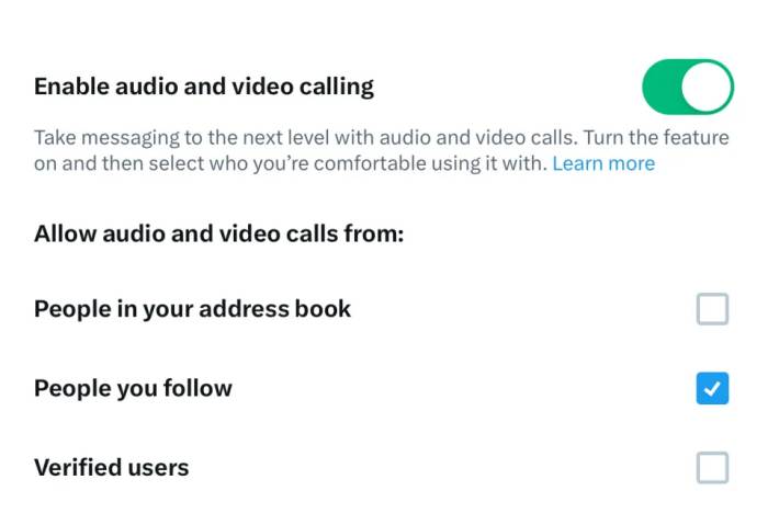 Twitter X Video Call Audio