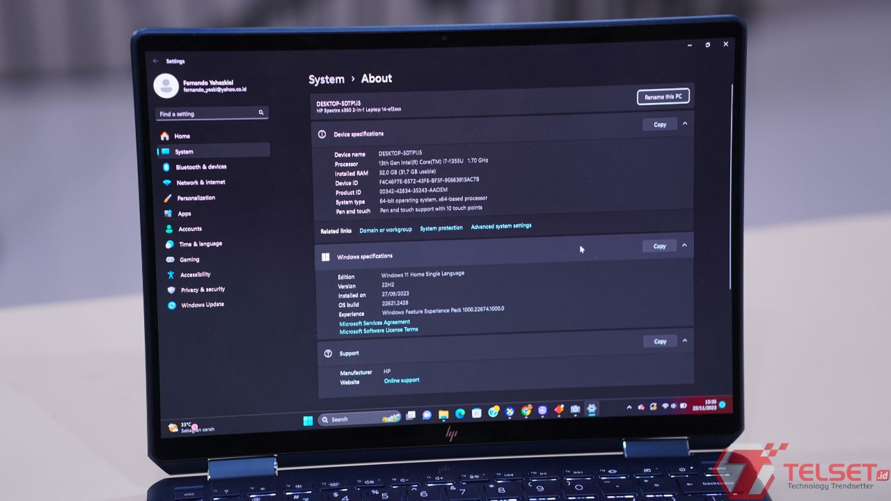Review HP Spectre X360 14 ef-2000TU