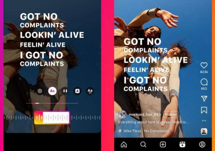 Instagram Reels Lirik Lagu
