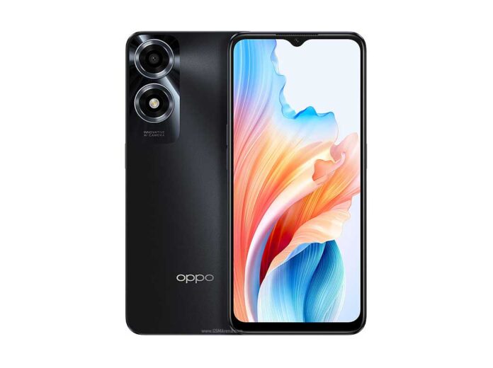 Oppo A2x Tampilan depan Oppo A2x dengan layar IPS LCD dan kamera 13 MP