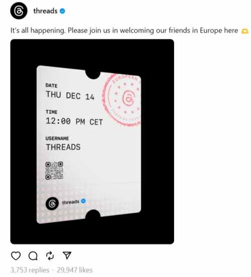 Aplikasi Meta Threads Eropa