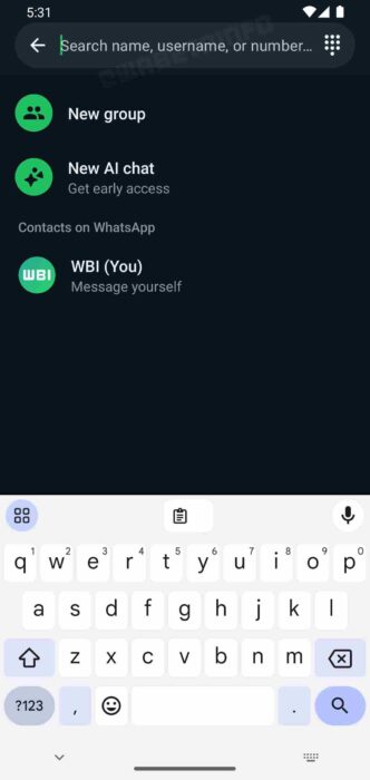 Fitur Pencarian Username WhatsApp