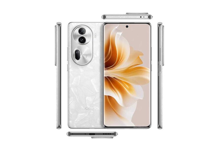 Tampilan depan Oppo Reno11 Pro dengan layar AMOLED dan kamera 50 MP