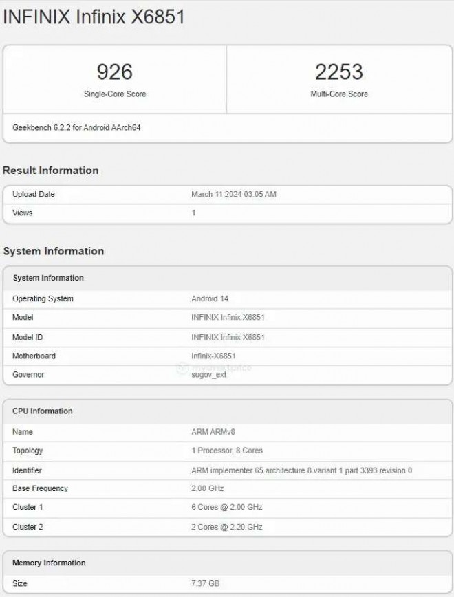 Geekbench confirms MediaTek 7020