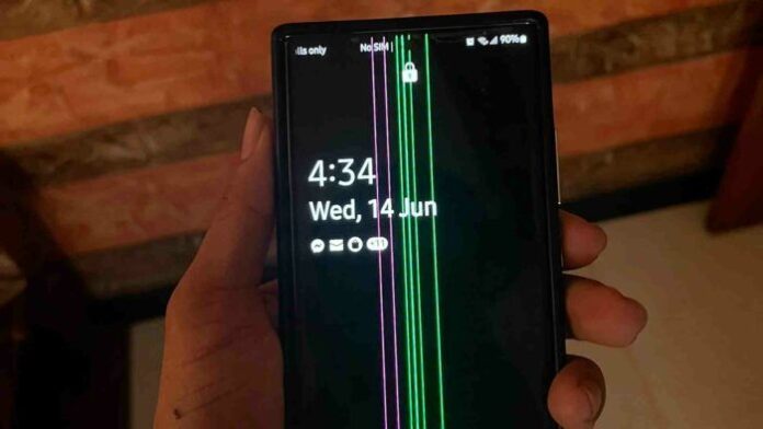 ganti layar Samsung green line gratis
