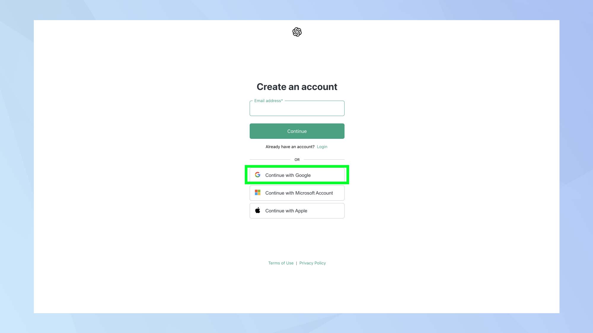 ChatGPT prompt box