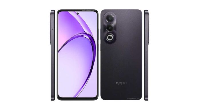 Oppo A3x (China) Tampilan depan Oppo A3x (China) dengan layar IPS LCD dan kamera 32 MP