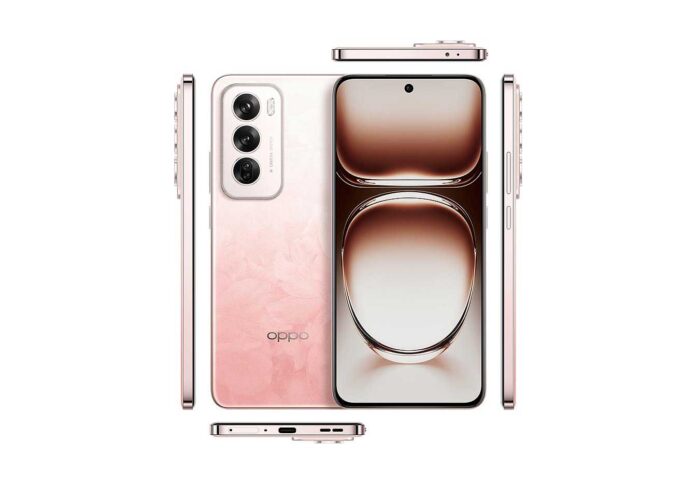 Oppo Reno12 (China) Tampilan depan Oppo Reno12 (China) dengan layar AMOLED dan kamera 50 MP