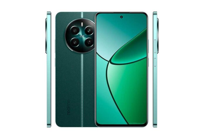 Realme 12+ Tampilan depan Realme 12+ dengan layar AMOLED dan kamera 50 MP