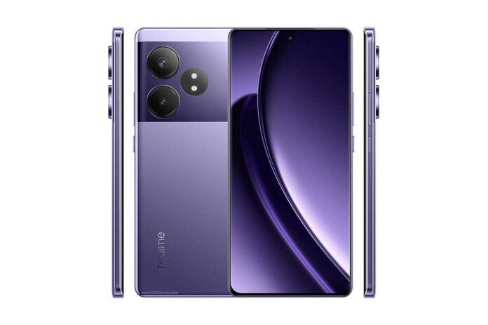 Realme GT Neo6 Tampilan depan Realme GT Neo6 dengan layar LTPO AMOLED dan kamera 50 MP