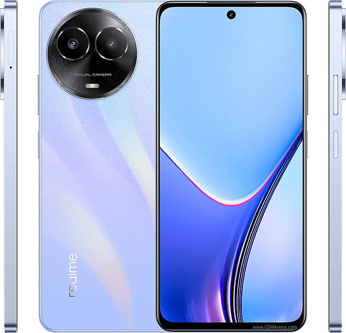 Realme V50s Tampilan depan Realme V50s dengan layar IPS LCD dan kamera 13 MP