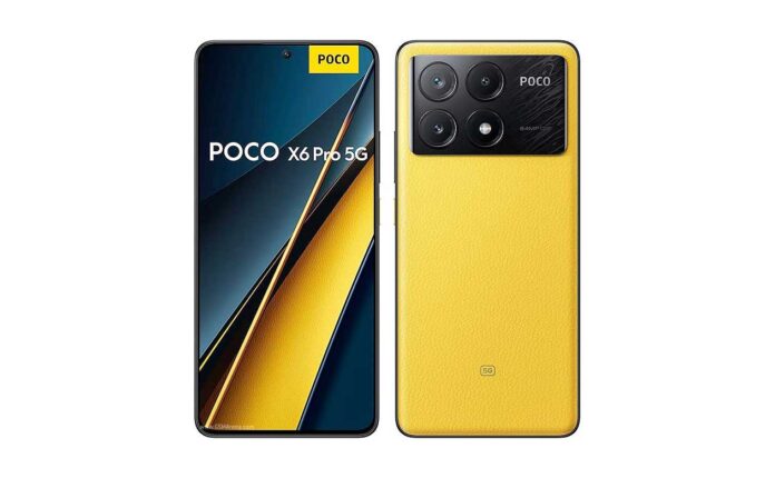 Xiaomi Poco X6 Pro Tampilan depan Xiaomi Poco X6 Pro dengan layar AMOLED dan kamera 64 MP