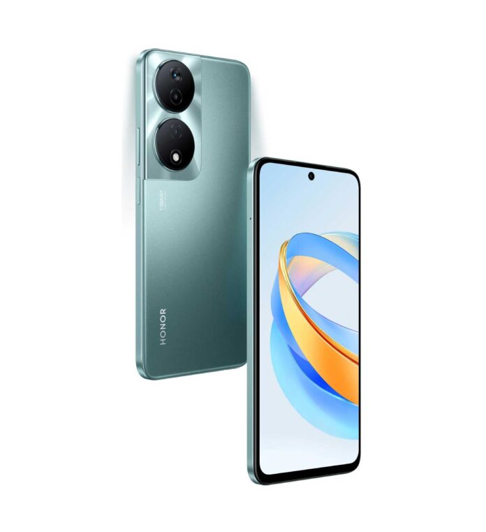 Honor X7b 5G Tampilan depan Honor X7b 5G dengan layar IPS LCD dan kamera 108 MP