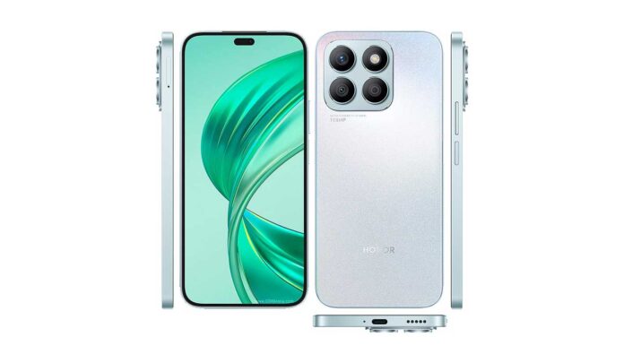 Honor X8b Tampilan depan Honor X8b dengan layar AMOLED dan kamera 108 MP