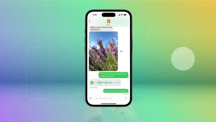 apple-rcs-texting-still-ios-18-wwdc.webp Ilustrasi enkripsi end-to-end pada pesan RCS antara Android dan iOS