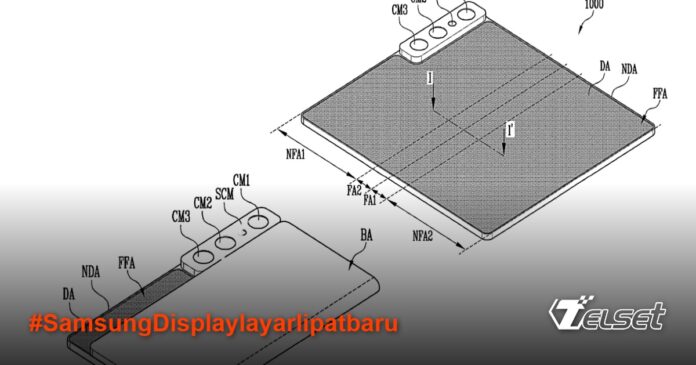 Samsung Display Bocorkan Desain Lipat Baru: Bisa Fleksibel ke Dalam dan Luar Konsep layar lipat Samsung Display yang bisa dilipat ke dalam dan luar