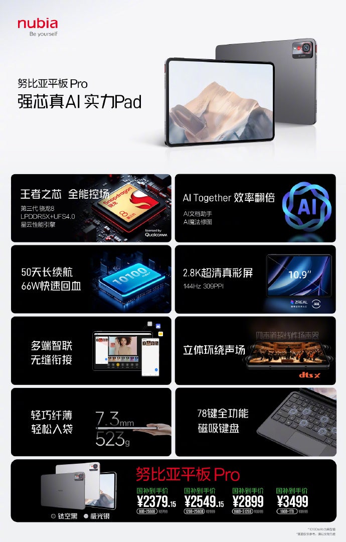 The first flagship tablet for Nubia is here to challenge the Galaxy Tab S10 lineup