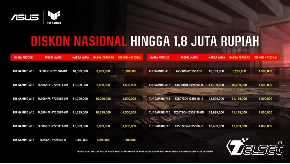 Daftar Diskon Nasional ASUS Gaming