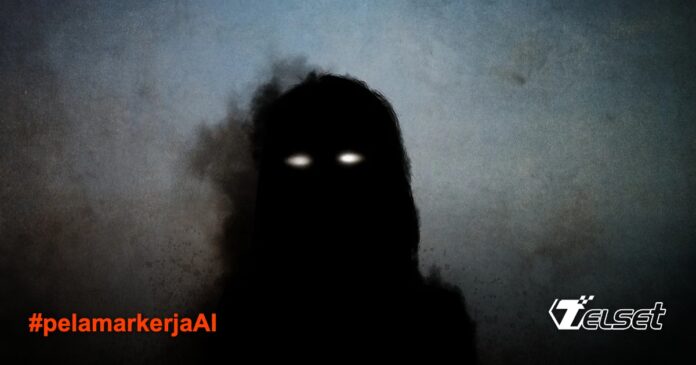 Ilustrasi pelamar kerja AI dengan wajah deepfake