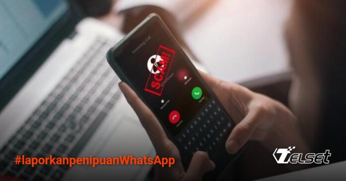 Ilustrasi penipuan online di WhatsApp