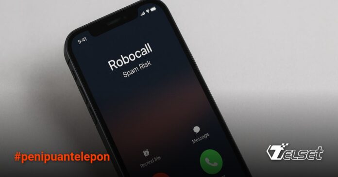 Ilustrasi ponsel menerima panggilan penipuan