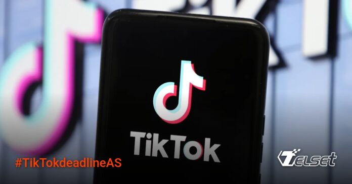 TikTok di Ujung Tanduk: Deadline Jual atau Tutup di AS Segera Berakhir Ilustrasi logo TikTok dengan latar belakang bendera Amerika Serikat