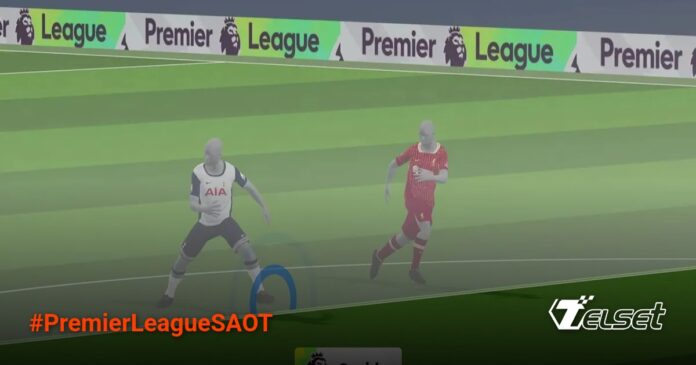 Stadion Premier League dengan kamera SAOT dipasang di bagian atas tribun
