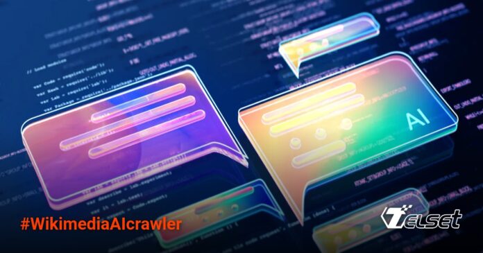 AI Crawler Banjiri Wikimedia, Akses Pembaca Manusia Terganggu Ilustrasi bot AI mengakses server Wikimedia dengan latar belakang kode pemrograman