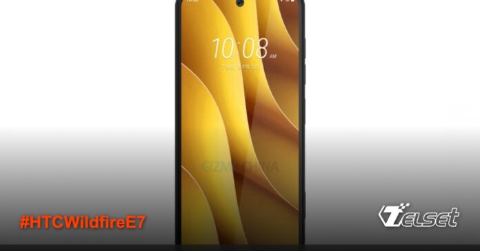 HTC Wildfire E7 dalam warna Light Blue dengan layar lebar